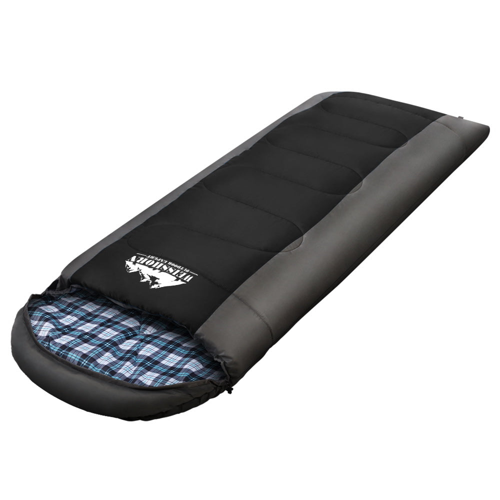 Sleeping Bag Single Thermal Camping Hiking Tent Black -20°C