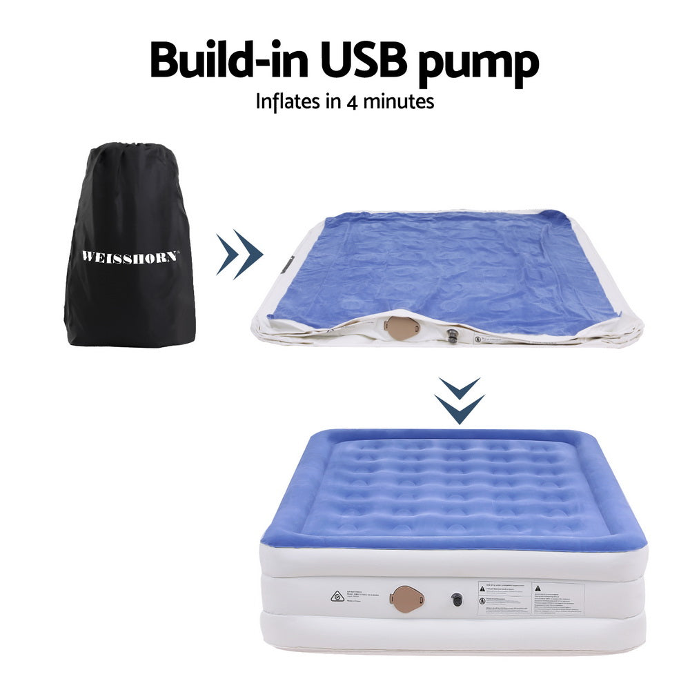 Weisshorn Queen Air Mattress Inflatable Bed  46cm Air bed Cube