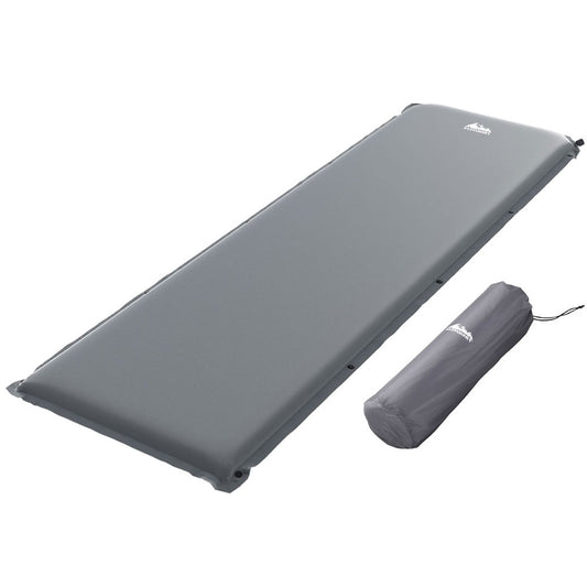 Single Self Inflating Mattress Camping Sleeping Mat Air Bed Pad Grey