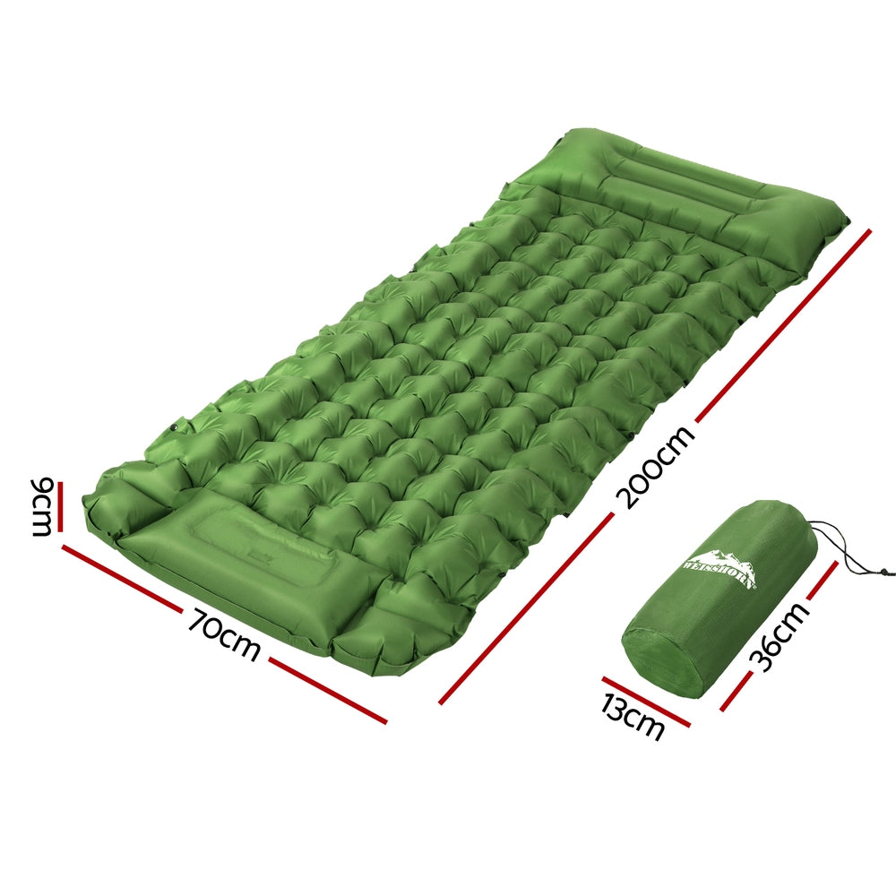  Single Self Inflating Mattress Camping Sleeping Mat Air Bed Pad Pillow