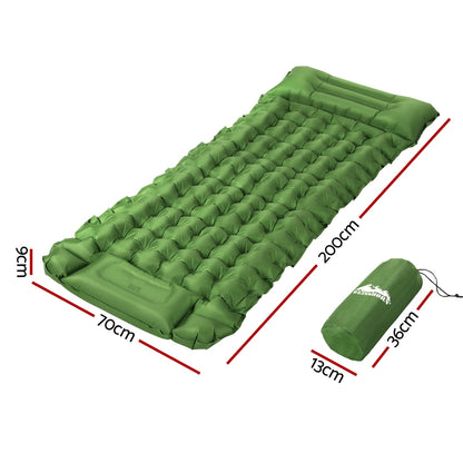  Single Self Inflating Mattress Camping Sleeping Mat Air Bed Pad Pillow