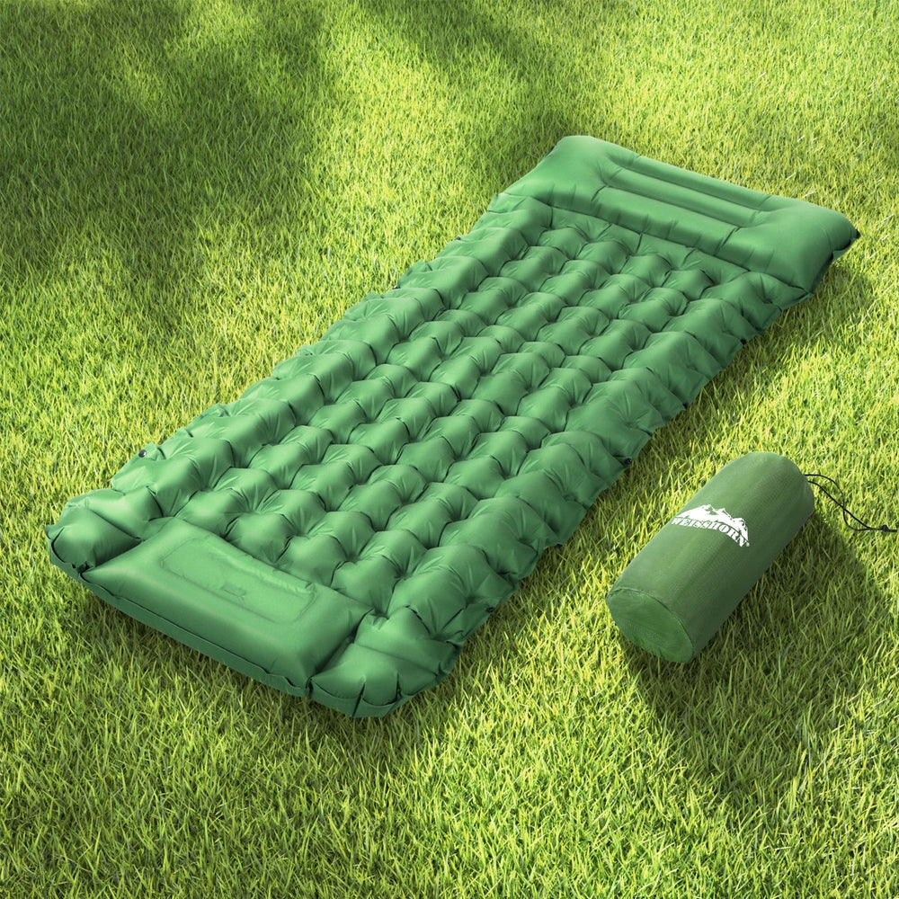  Single Self Inflating Mattress Camping Sleeping Mat Air Bed Pad Pillow