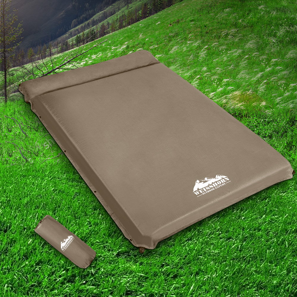  Double Self Inflating Mattress 10CM Camping Sleeping Mat Air Coffee