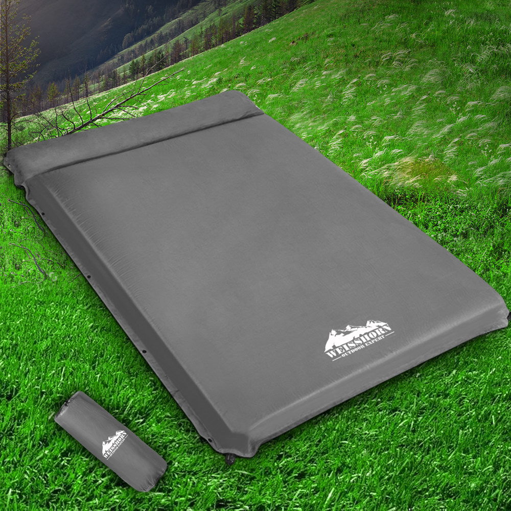 Self Inflating Mattress 10CM Camping Sleeping Mat Air Double Grey