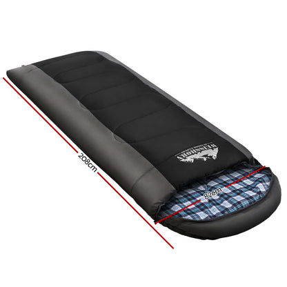 Sleeping Bag Single Thermal Camping Hiking Tent Black  -20°C