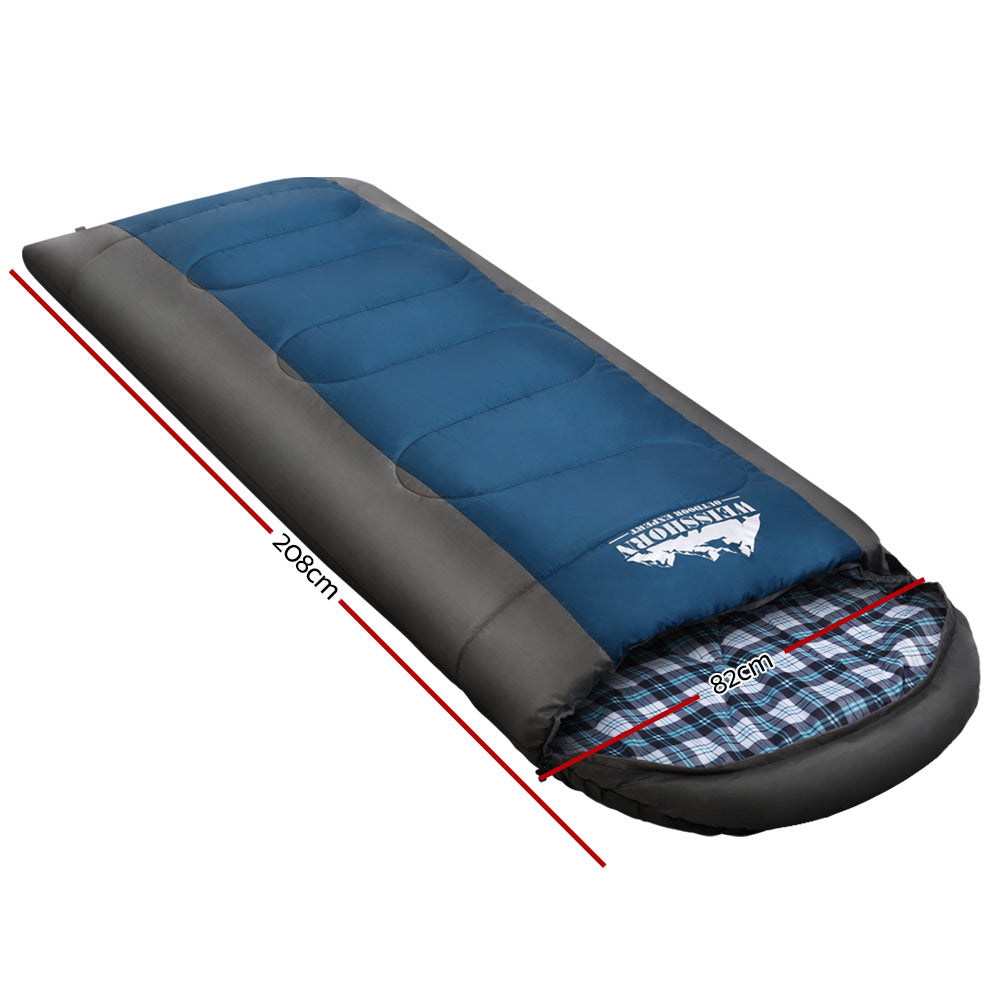  Sleeping Bag Single Thermal Camping Hiking Tent Blue -20°C