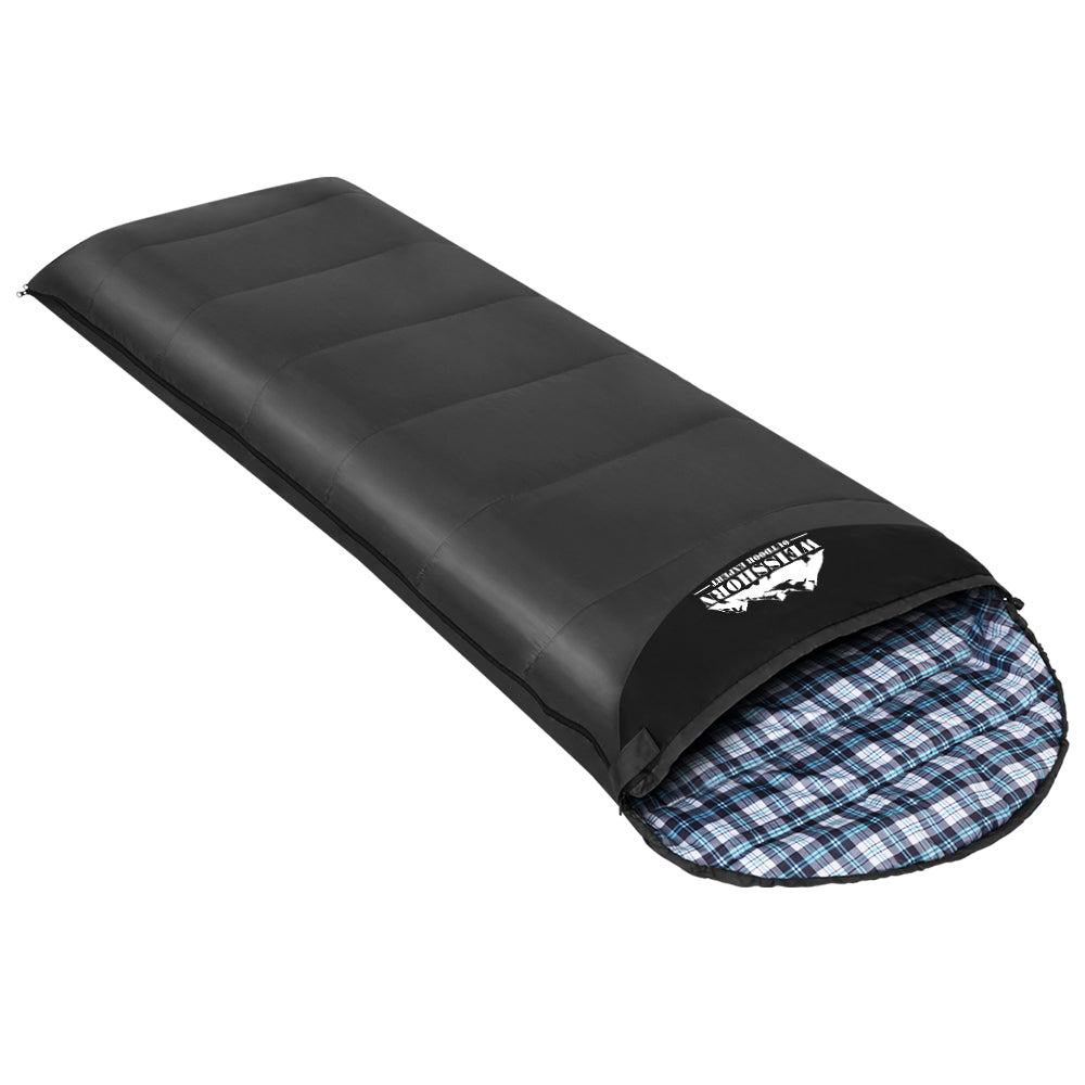 Sleeping Bag Single Thermal Camping Hiking Tent Grey 0 degree