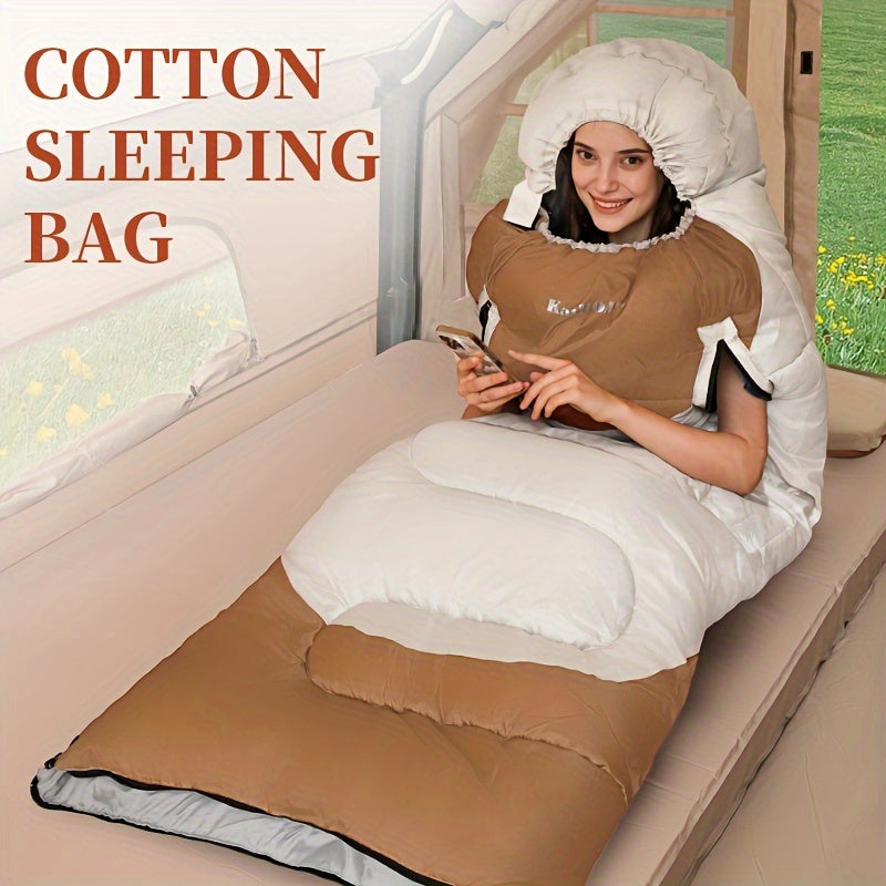 Extra Wide Mummy Sleeping Bag + FREE Accessories (Eye Mask, Earplugs, U-shaped Pillow) - 3 Season, Warm & Cold Weather, Waterproof