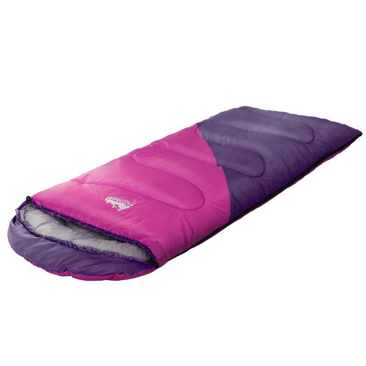 Sleeping Bag Kids Single 172cm Thermal Camping Hiking Pink